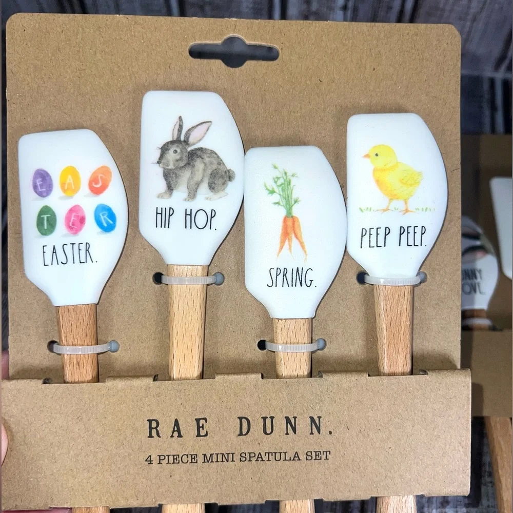 2 Sets (7) Rae Dunn Easter Spatula Sets Hunny‎ Bunny Easter Eggs NEW!